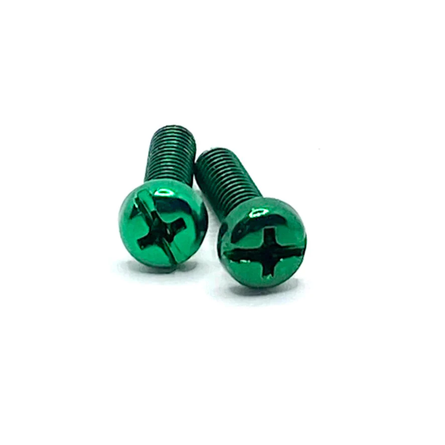 Green Metallic Bolts / Screws for Bolt-on Toe Stops & Toe Plugs (5/16"), Pair