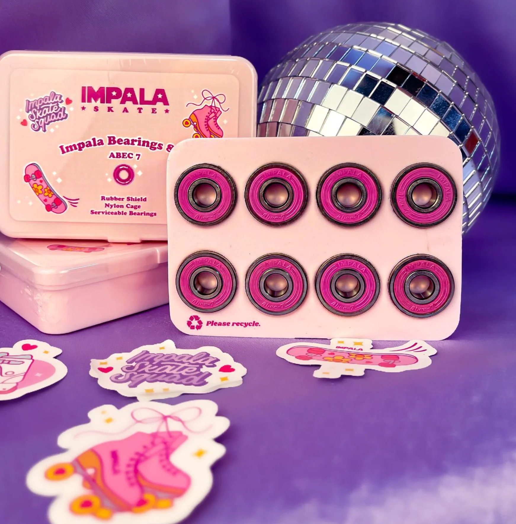 Abec 7 Bearings - IMPALA PINK