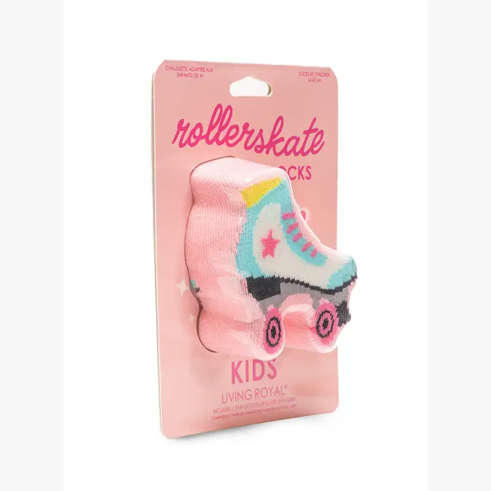Kids Packaged Crew Socks - Roller Skate - Pink - Image 2