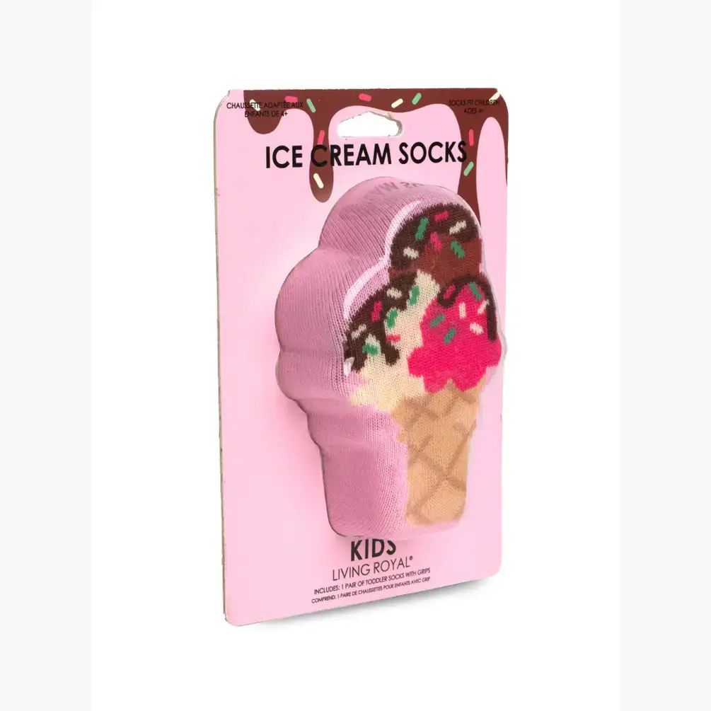 Kids Packaged Socks - Kids - Ice Cream Cone w/Sprinkles - Pink - Image 2