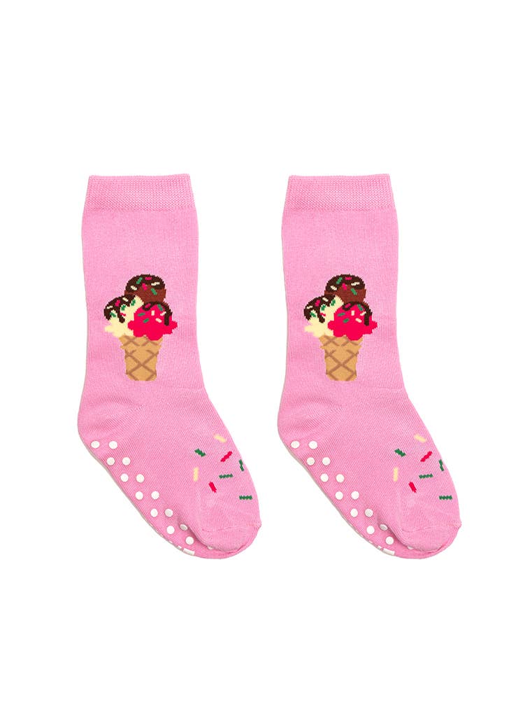 Kids Packaged Socks - Kids - Ice Cream Cone w/Sprinkles - Pink - Image 3