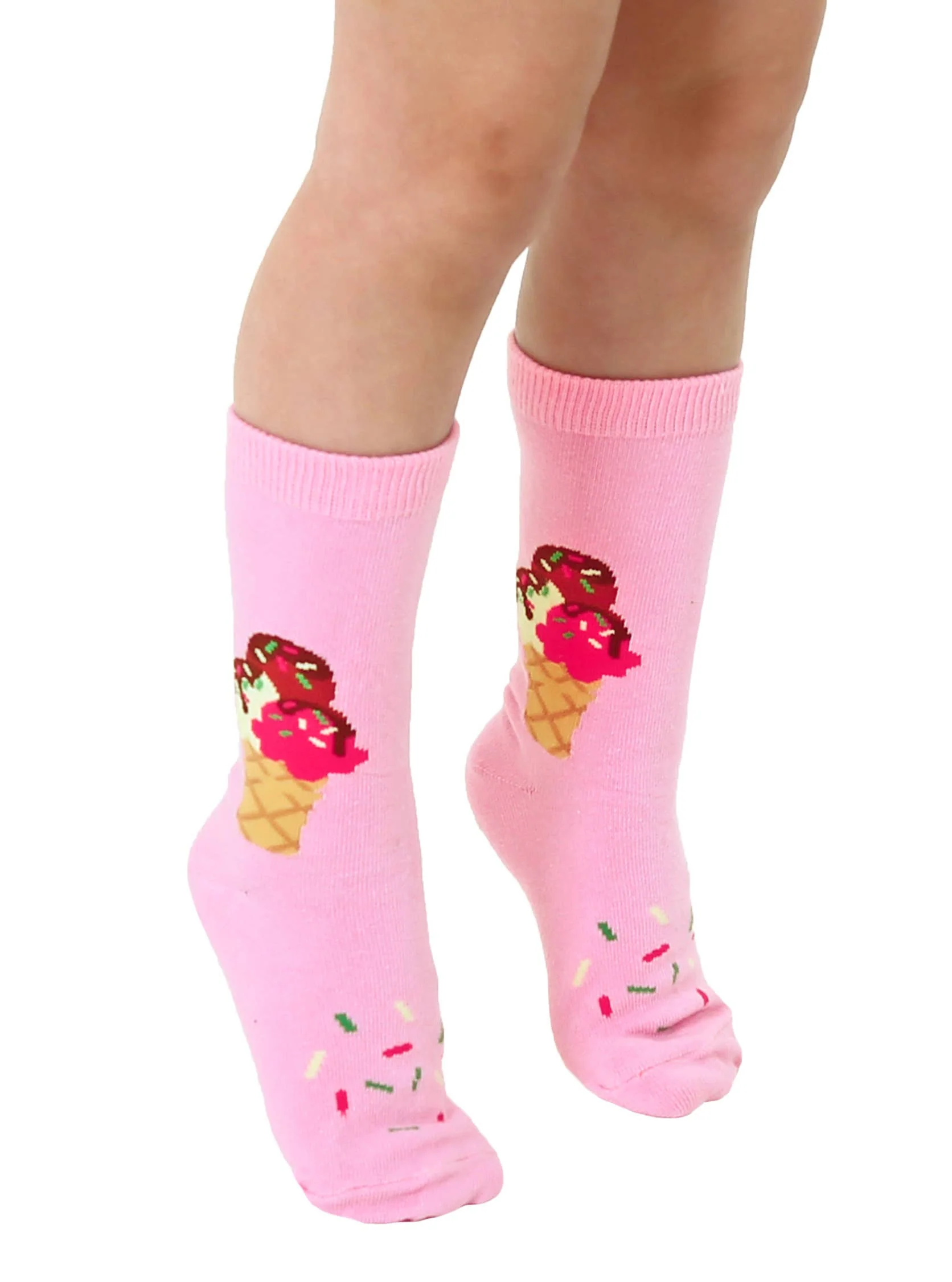 Kids Packaged Socks - Kids - Ice Cream Cone w/Sprinkles - Pink - Image 4