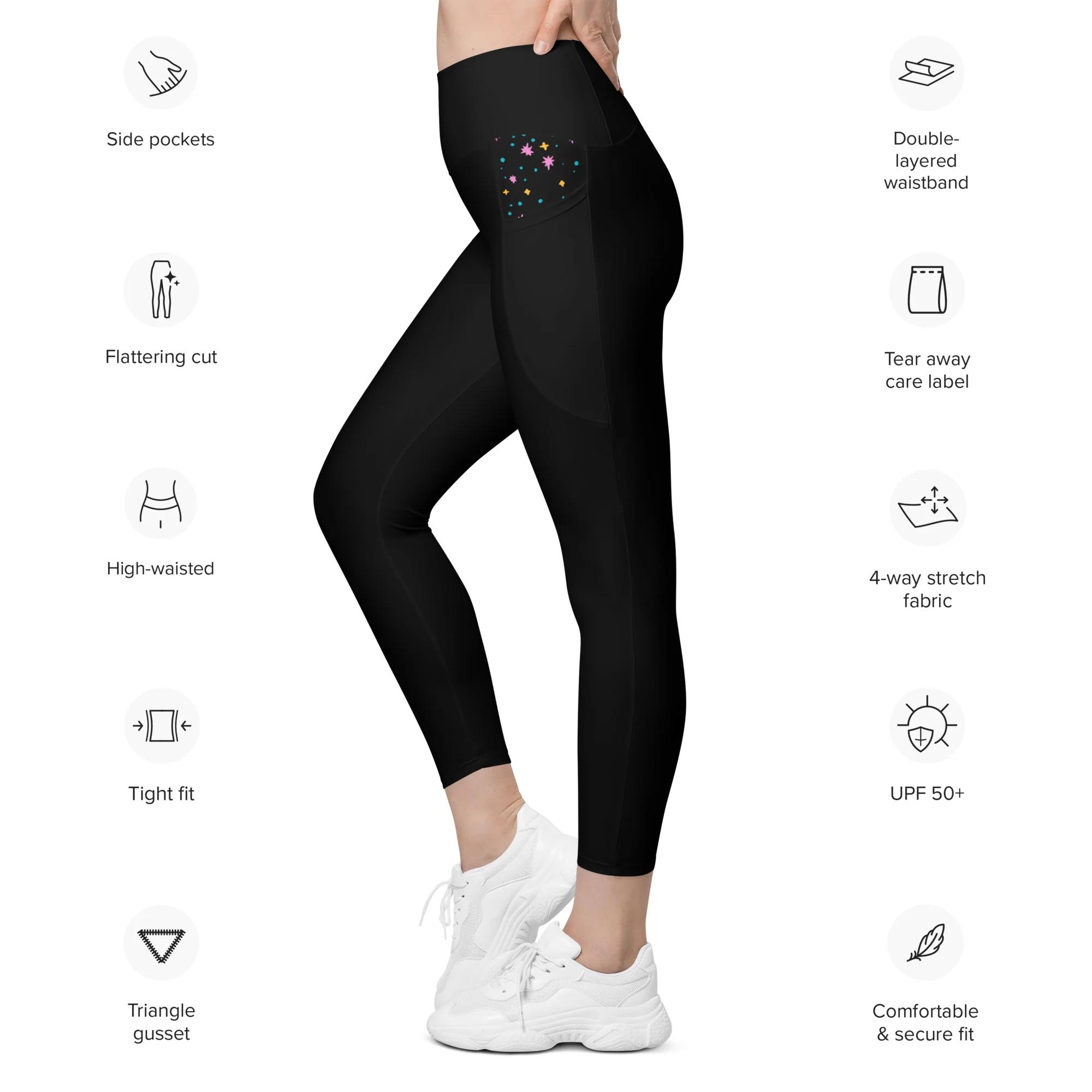 Pigeon's Skate Leggings with Pockets - BLACK - Image 10