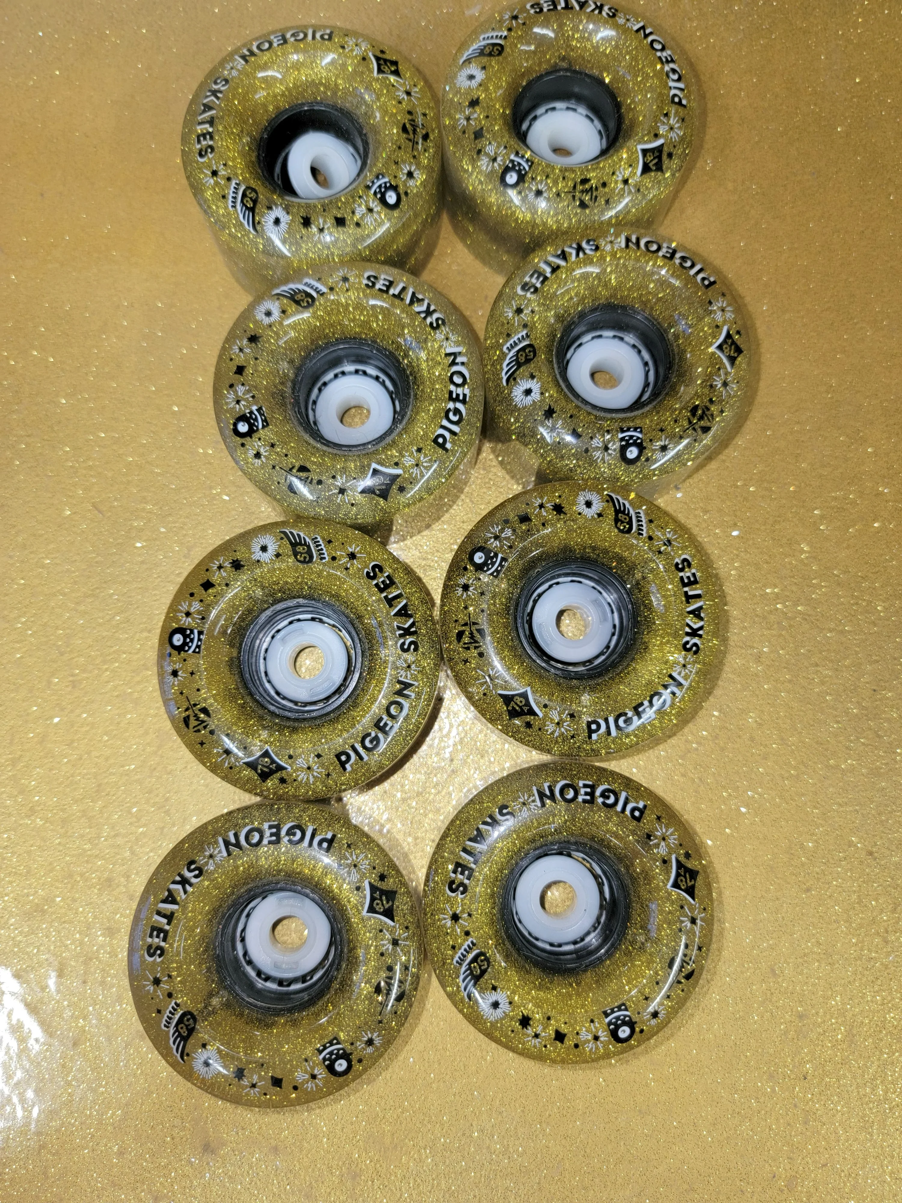 Limited Edition Pigeons Roller Rink and Luminous Collab Gold Wheels