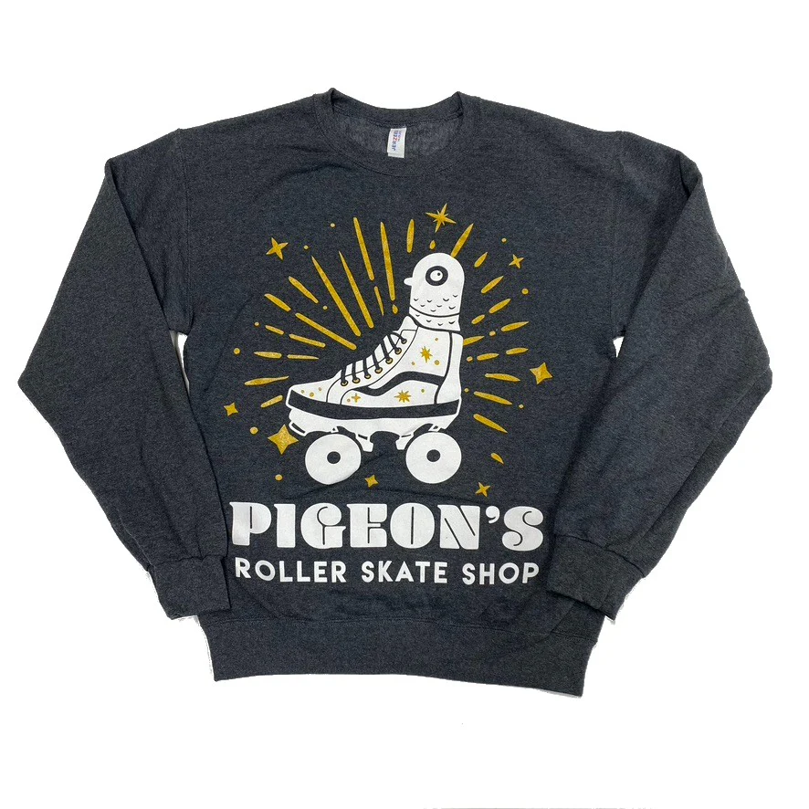Pigeon's Skate Shop Crewneck - GREY/GOLD XXL - Image 3