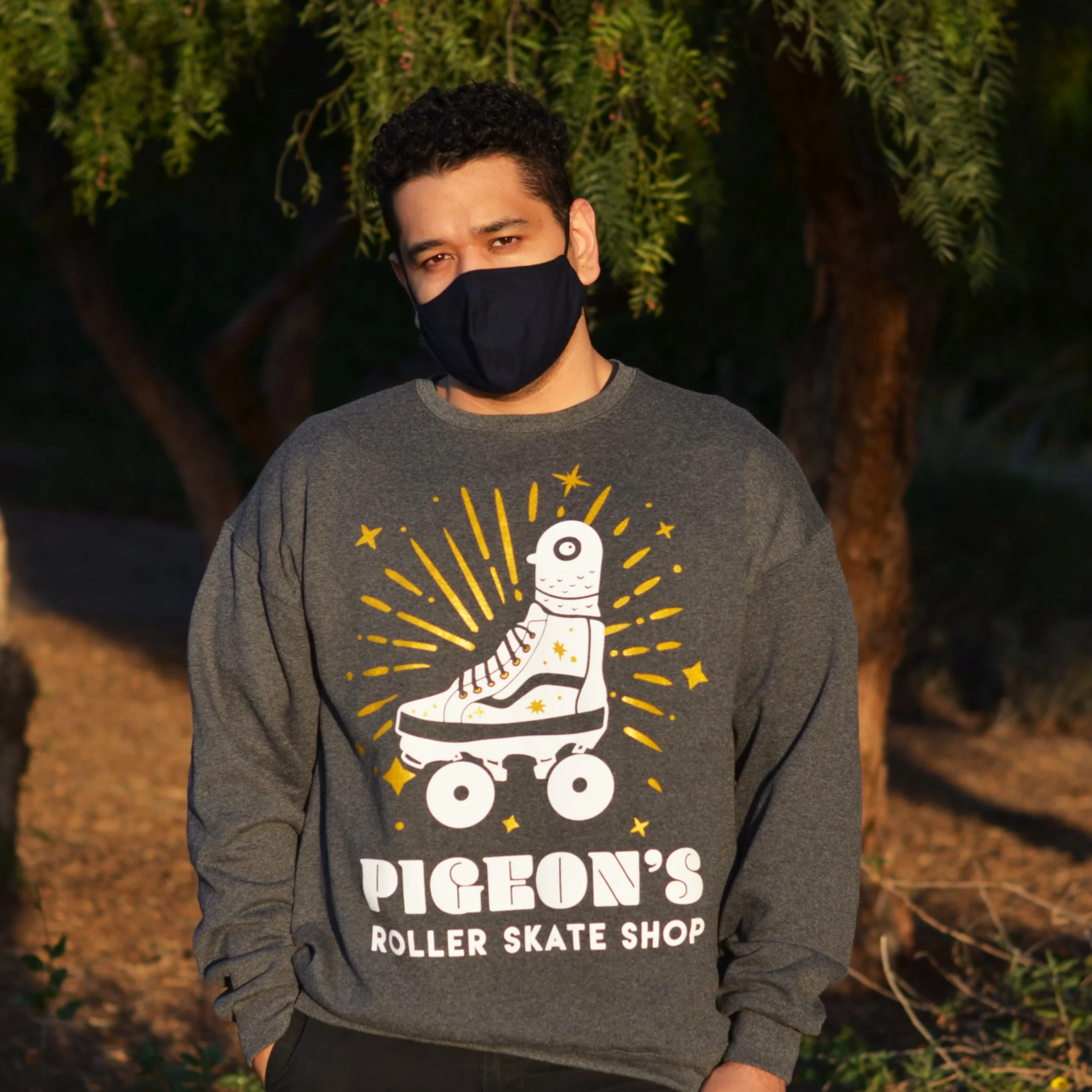 Pigeon's Skate Shop Crewneck - GREY/GOLD XXL - Image 4
