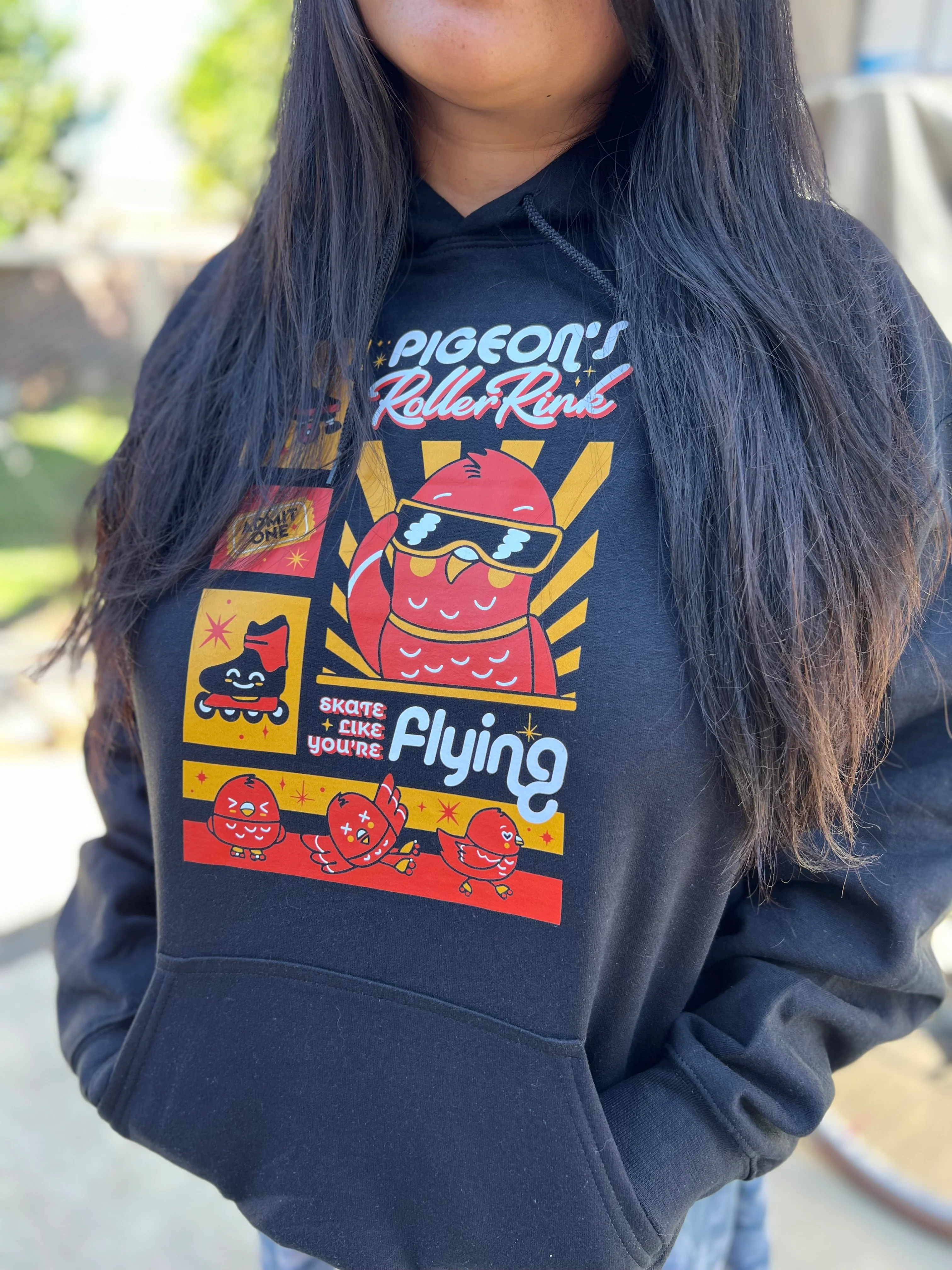 Pigeon's Roller Rink Kawaii Unisex Hoodie - Image 2