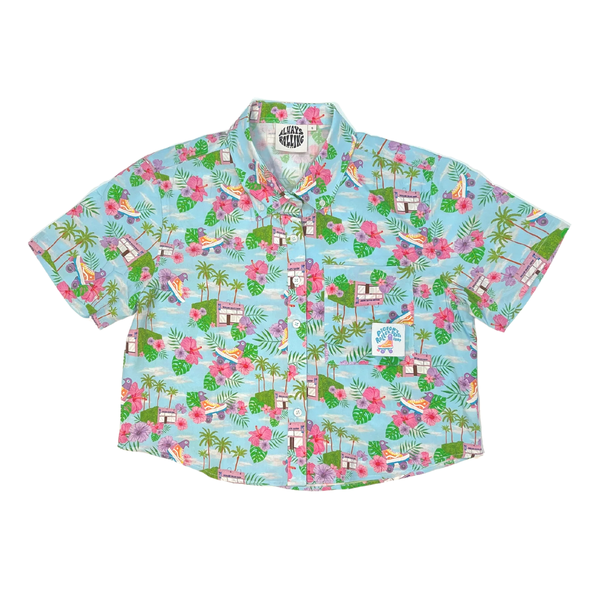 Skate Crop Button Up - PIGEON’S SKATE SHOP