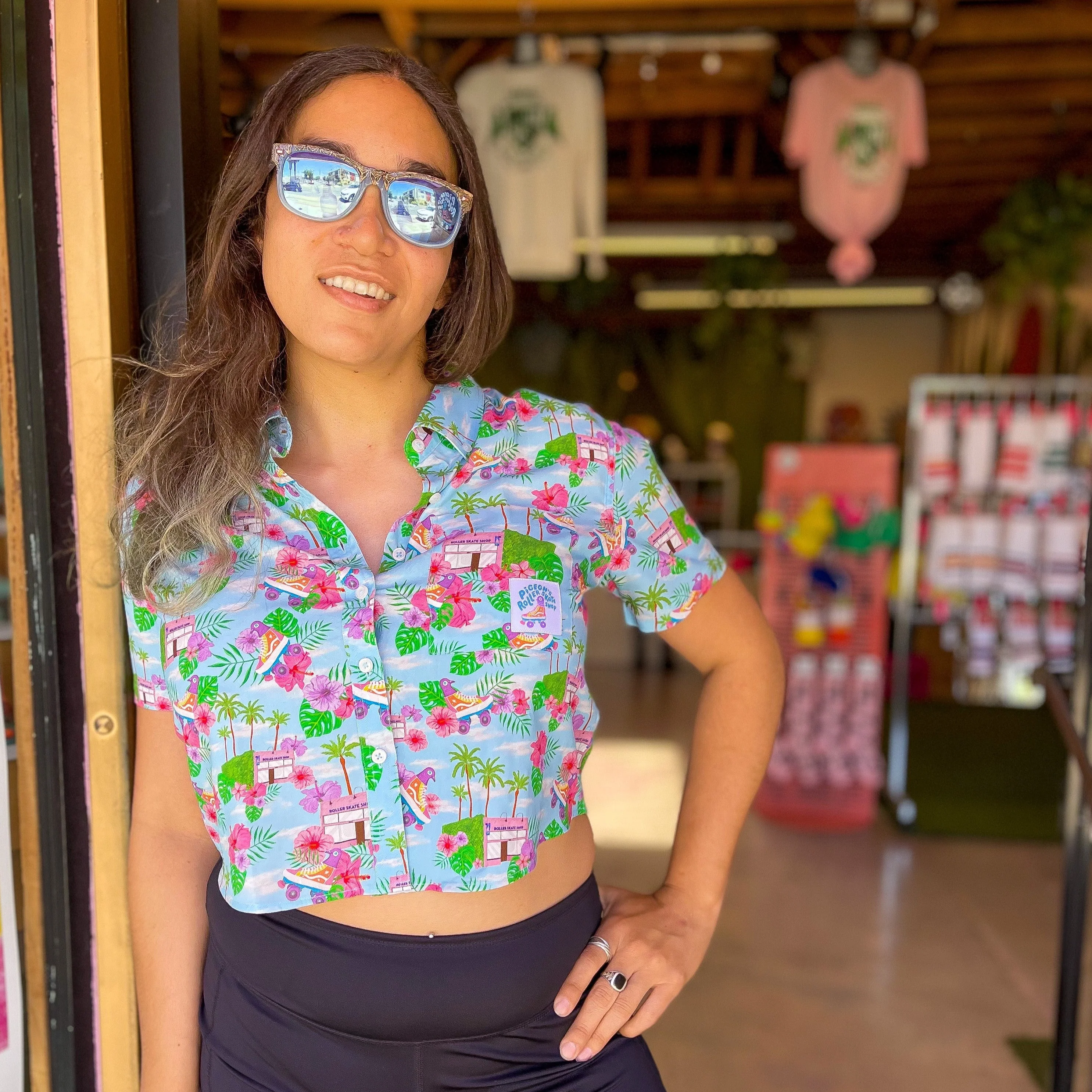 Skate Crop Button Up - PIGEON’S SKATE SHOP - Image 2