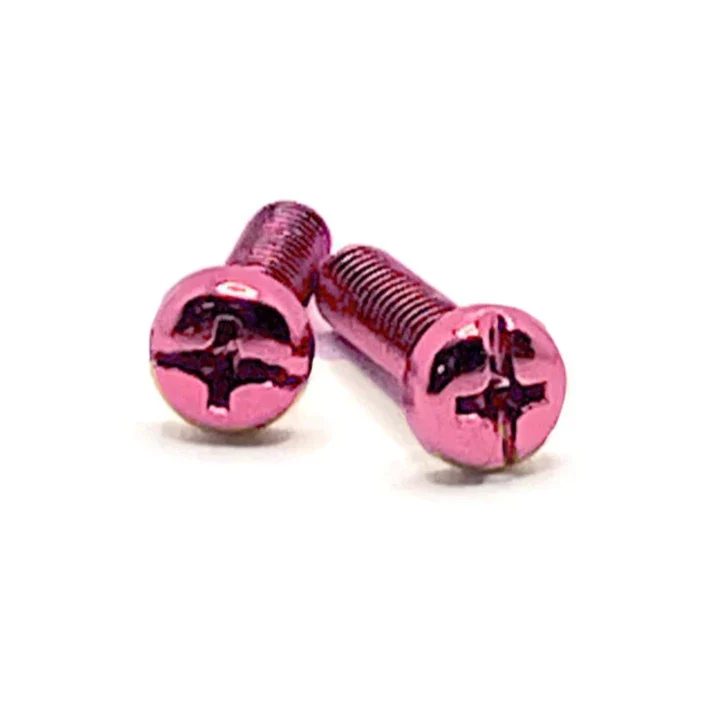 Pink Metallic Bolts / Screws for Bolt-on Toe Stops & Toe Plugs (5/16"), Pair