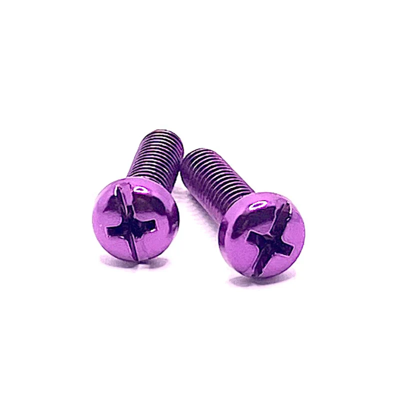 Purple Metallic Bolts / Screws for Bolt-on Toe Stops & Toe Plugs (5/16"), Pair