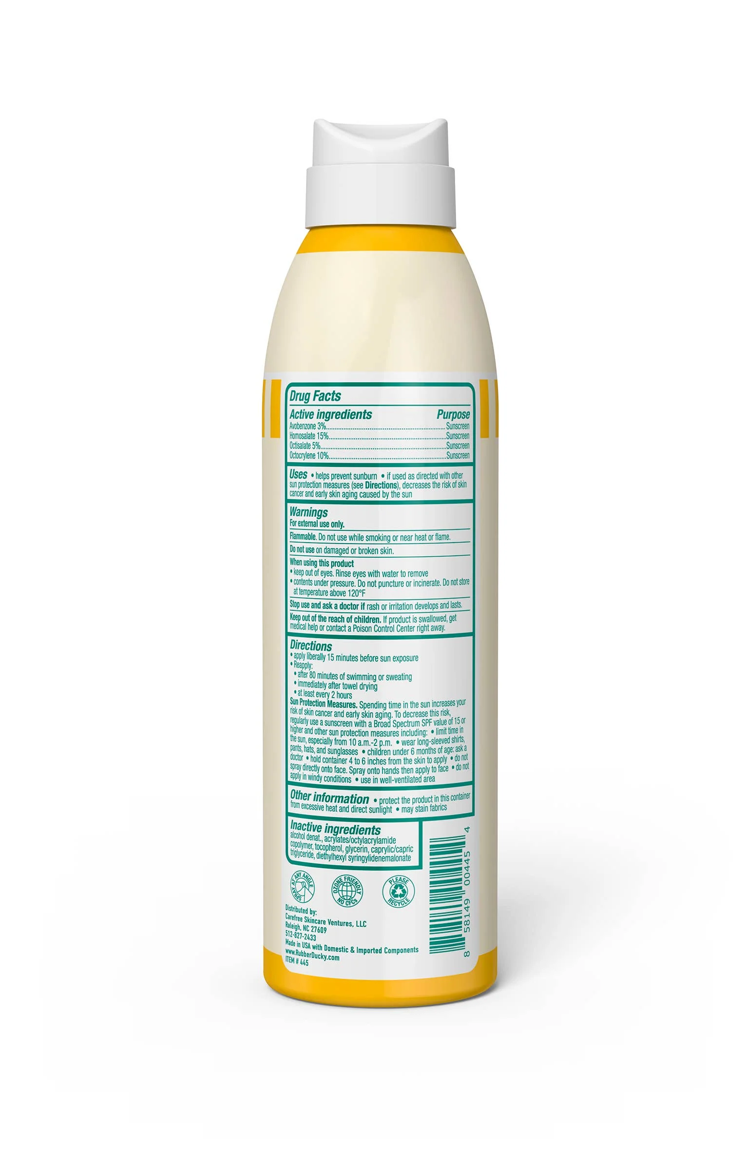 Rubber Ducky SPF 50 Sunscreen Spray - 6 oz Clear - Image 2