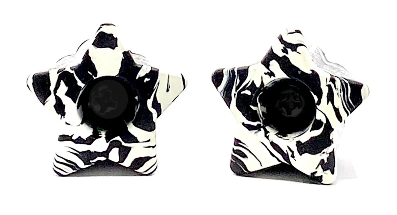 ★ Twinkle Toes Bolt-On Star Stops - BLACK WHITE SWIRL - Image 2