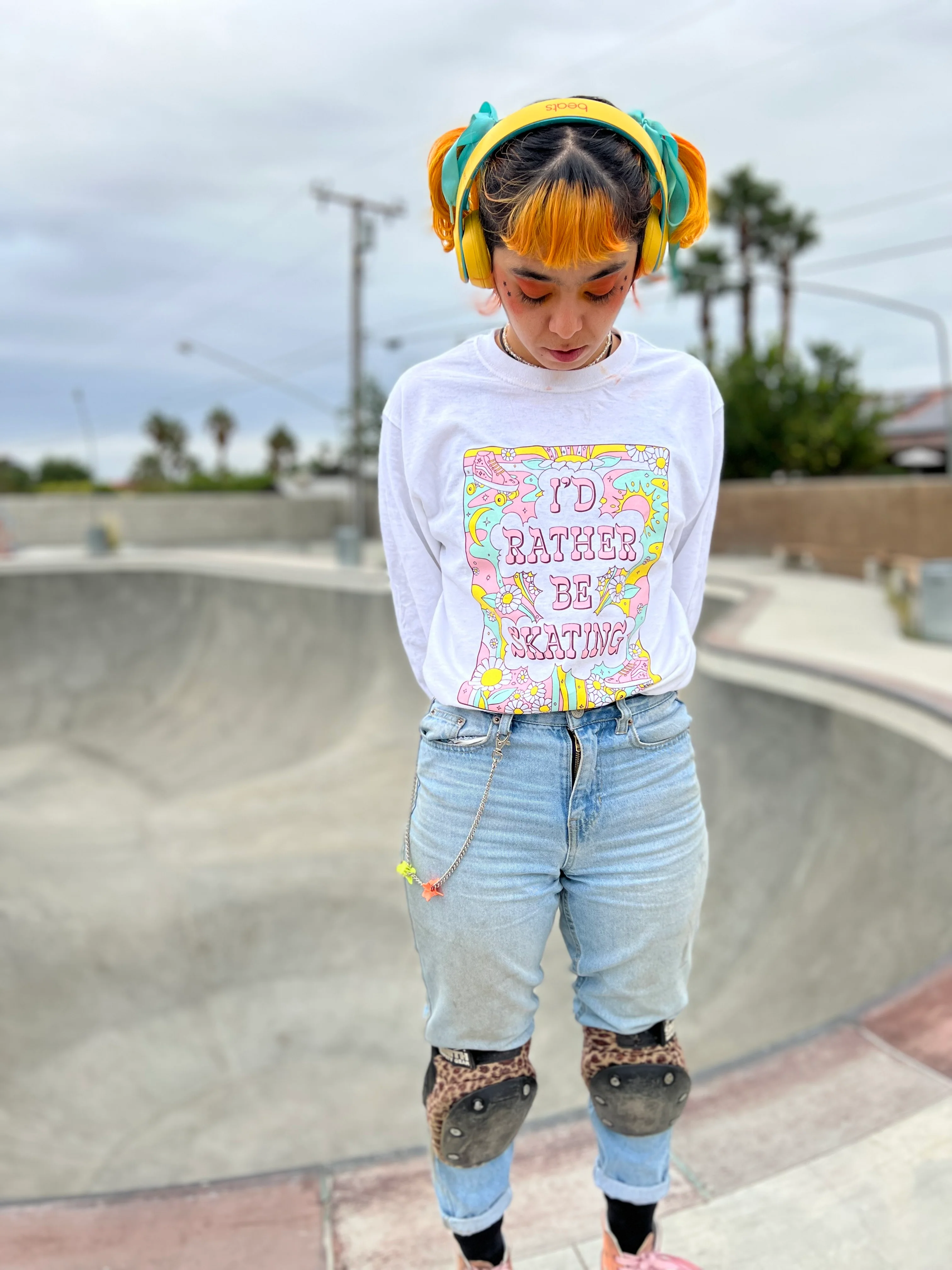 I'd Rather Be Skating Long Sleeve Tee - Image 3