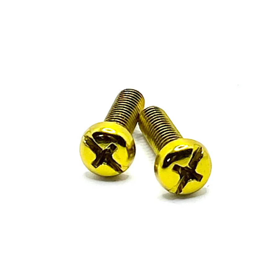 Gold Metallic Bolts / Screws for Bolt-on Toe Stops & Toe Plugs (5/16"), Pair